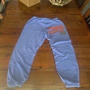 Freecity Purple Track Pants with Orange Logo